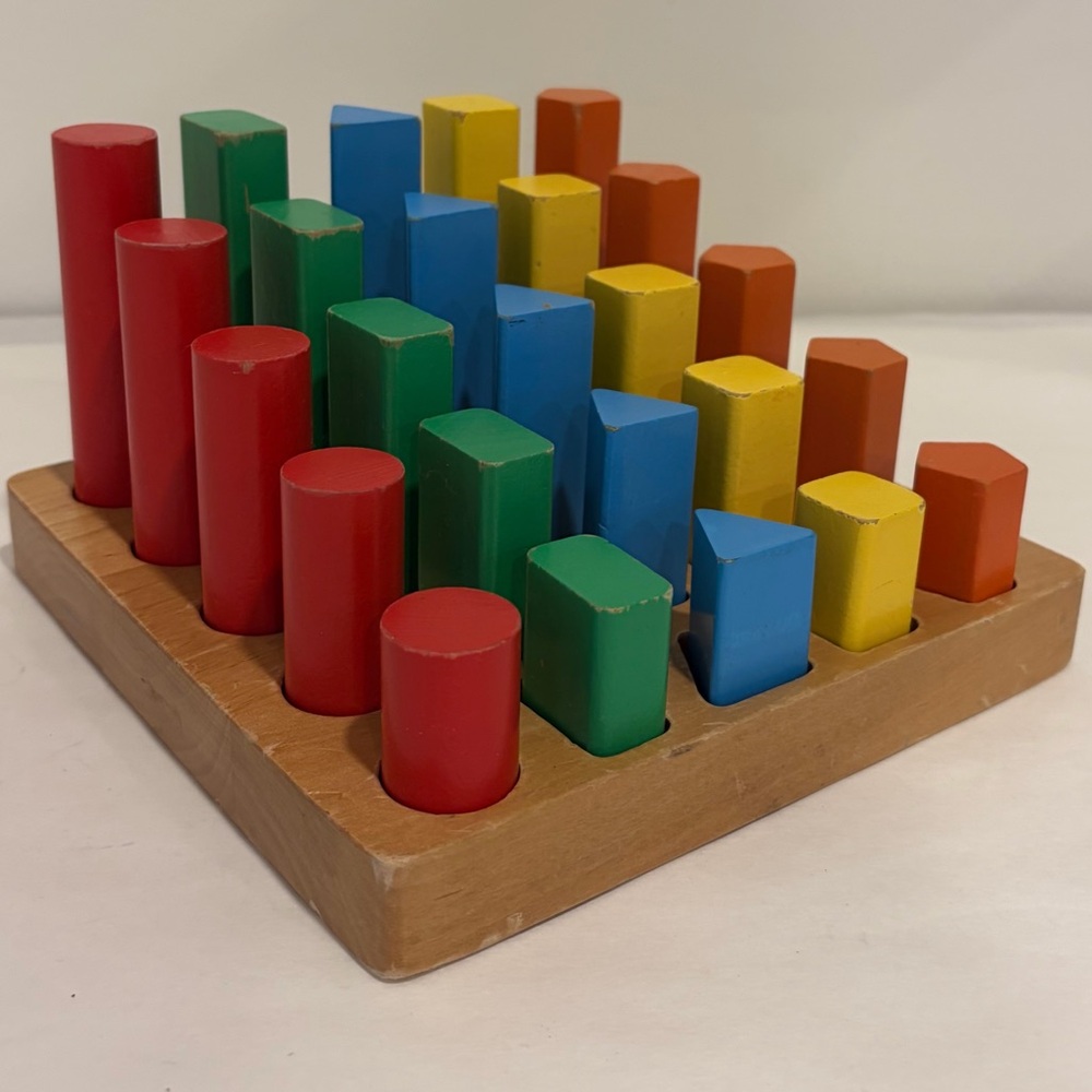 Montessori Colorful Wooden Block Stacking sorting block toy